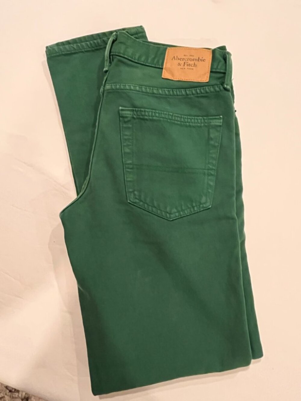 Abercrombie and Fitch The AF Skinny Pants Mens 31x32 Emerald Kelly Green 100 Cot